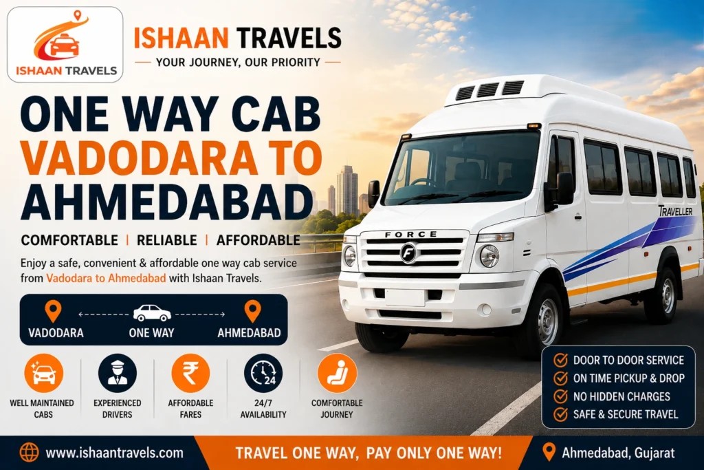 One Way Cab Vadodara to Ahmedabad
